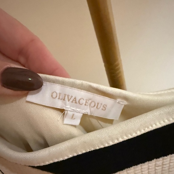 Olivaceous Black and Cream Striped Maxi Dress - Picture 2 of 3